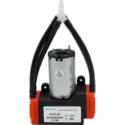 8W Diaphragm Air Pump 12V/24V with Pressure 100Kpa Small Vacuum Pump 480L/H Flow Min+ Adapter
