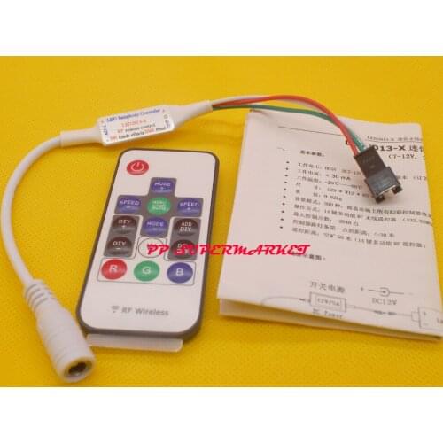 DC5-24V 14key Mini RF Wireless Led Remote Controller for WS2812 IC 5050 RGB LED Strip Light Dream Color fita led ribbon tape