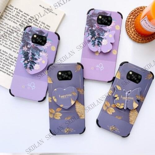 Fashion Flowers Silicon Soft Cases for xiaiomi Redmi Note 10 9 Pro max note10 4G xiaomi MI 11 Ultra butterfly Holder Back Cover