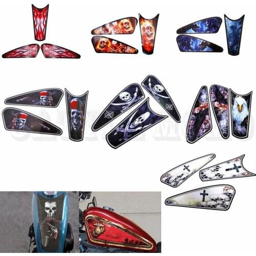 Motorcycle 3D Fuel Tank Decal Sticker For Harley Sportster Iron XL 883 1200 X48 72 Cafe Racer Street Tracker Bobber Chopper