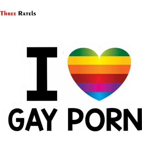Three Ratels FTC-844#12x18.2cm Personality Rainbow I Love Gay Porn Sexy PVC Stickers For Car Styling Phone Laptop Travel Luggage