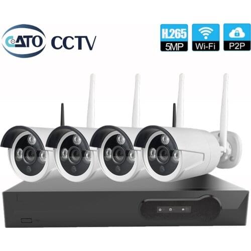 4CH 5MP Wireless NVR Kit Home security System H.265 Outdoor IP Camera cctv camera security system kit