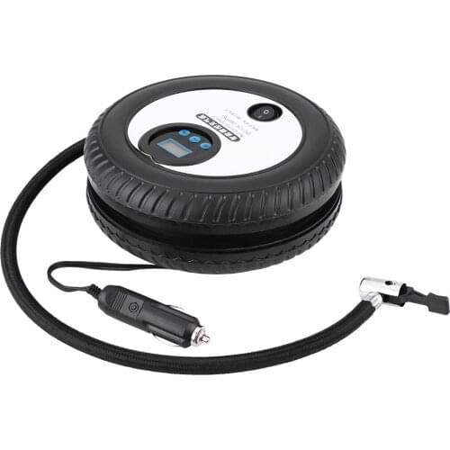 12V Digital Portable Car Tire Inflator Pump Air Compressor 260PSI Blue LED Digital Display With 3 Different Nozzle Adapters