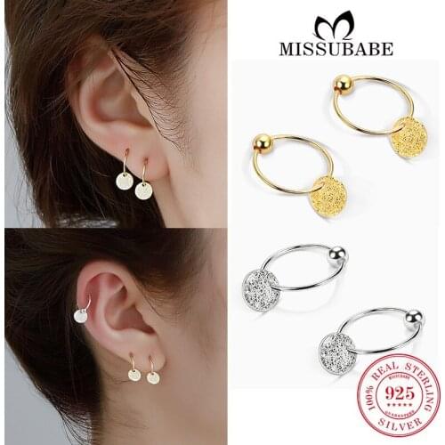 Hoop-Earrings S925 Real Sterling Silver Ear Hoops Round High Quality small Cartilage Circle New fashion Jewelry for Women Girls