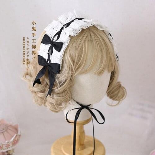Hand-Made Baby Hair Lace KC Hair Band Lolita Daily Elegant Bow Headband Wild