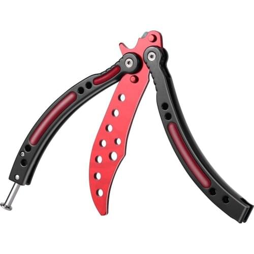 Practice Folding Metal Butterfly Style Tactical Combat Trainer Knife Trainer Game Knife Dull BladeTool With Sheath