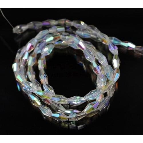ZHUBI AB Color Clear Beads 3x6mm 4x8mm 6x12mm Crystal Craft Glass Long Bicone Loose Beads for Bracelet Necklace Jewelry Making