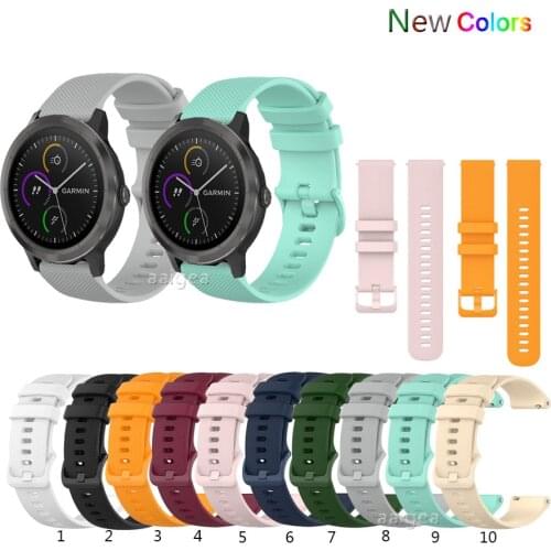 Colorful Soft Silicone Watch Strap Band For Garmin Vivoactive 3 Music all model for Garmin Venu Sq strap 20mm
