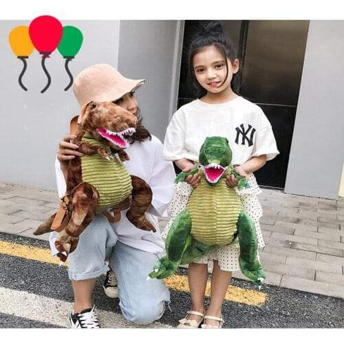 New Fashion parent-child Creative 3D Dinosaur Backpack Cute Animal Cartoon Plush Backpack Dinosaurs Bag for Children Kids Gifts