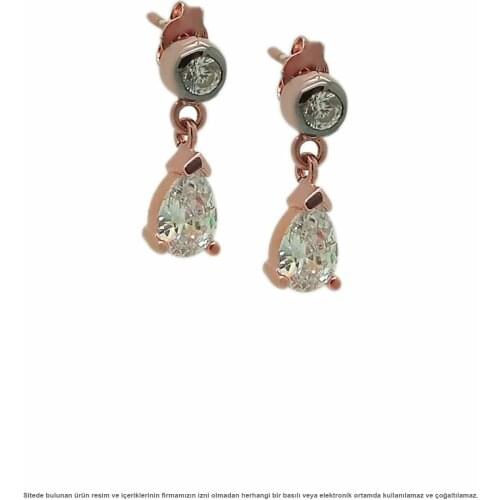 Silver Rose Plated Drop Earrings