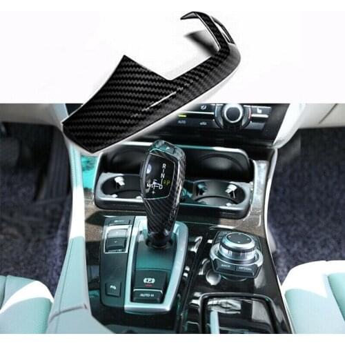 ABS Carbon Fiber Style Car Gear Shift Cover Sticker Fit For BMW E60 E70 X5 X6 Gear Shift Panel Automotive Interior Stickers