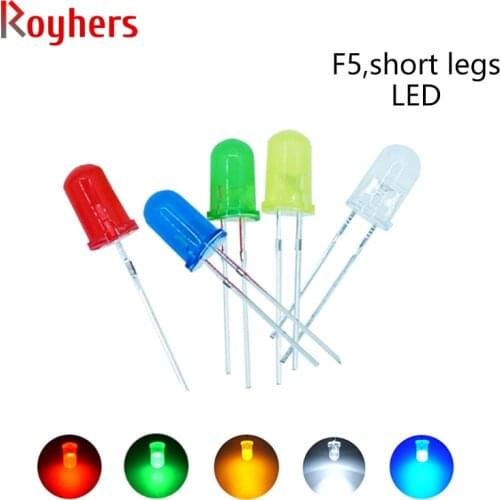 100pcs F5 5mm DIP LED Lamp Bulb White Red Yellow Blue Green Orange Purple DIY Flashing RGB High Light Emitting Diode Set PCB