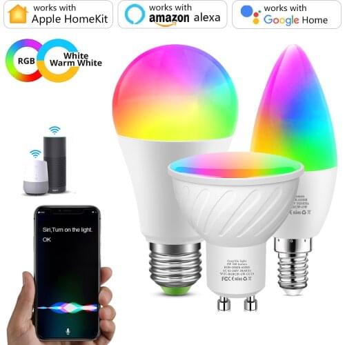 Homekit App Smart lamp 15W WIFI LED light Bulb Siri Voice Control RGB Bluetooth Smart Home House Magic Bulb Compatible Apple IOS