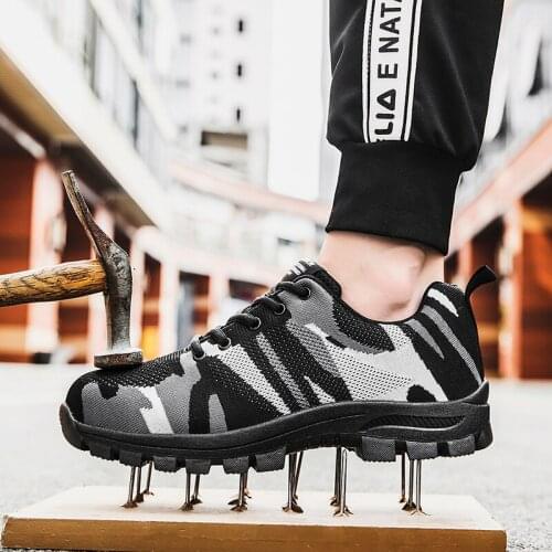 Safety Shoes Women Work Shoes Mens Casual Shoes Men Steel Toe Cap Safety European Standard Anti-smash Anti-puncture Sport Shoes