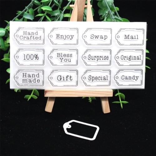 ZFPARTY Cute Tags Stamp and Metal Cutting Dies Stencils for DIY Scrapbooking/photo album Decorative Embossing DIY Paper Cards