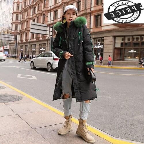 Winter Womens Down Jacket Thick Warm 20% Duck Down Coat Female Real Raccoon Fur Hooded Long Down Jackets and Coats Hiver 12006