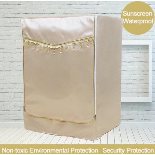 SRYSJS Golden Washing Machine Cover Waterproof Sunscreen Washer Protective Case Thickening Home Dust Cover
