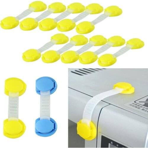10pcs/Lot Drawer Door Cabinet Cupboard Toilet Safety Locks Baby Kids Safety Guard Plastic Locks Straps Infant Baby Protection