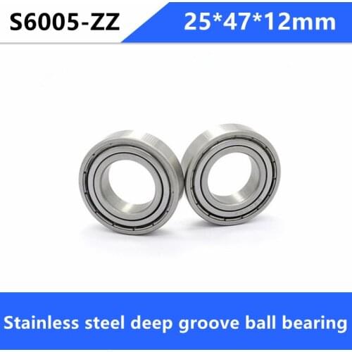 100pc/lot S6005ZZ 25x47x12 stainless steel 440C deep groove ball bearing S6005 -2Z 6005 25*47*12 mm