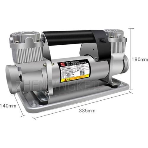 12V/24V/220V Portable Air Pump Desert Off-Road Vehicle Large Power Metal Car Inflator Double Cylinder Small Tires Inflated Pump