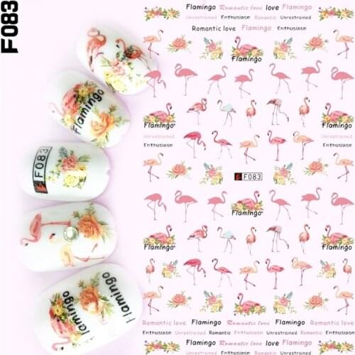 1pc 3D Super Thin Nail Stickers Adhesive Decals Decorations Tropical Flamingo Sakura Lavender Floral Patterns Manicure Nail Art