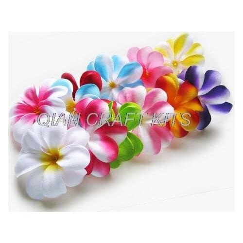 70 Mixed Plumeria Frangipani Heads Artificial Silk Flower - 3 inches for Wedding Work, Make Hair clips, headbands, hats