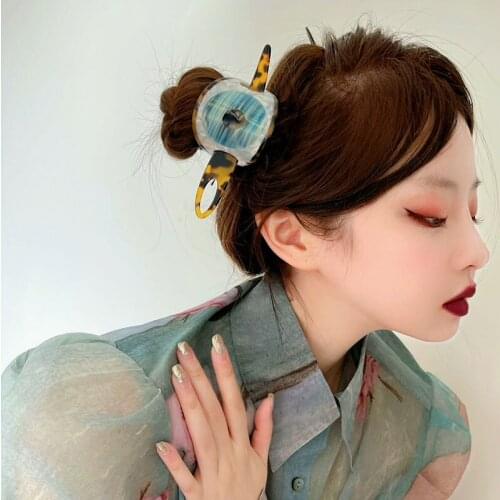 Acetate Hair Claw Clips Geometric Jennie Blue Eyes Vintage Ins Large Size Colorful Clamps Eye Grab Women Hair Accessories