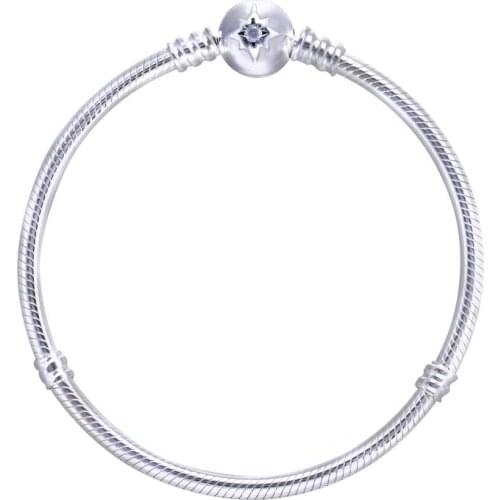 Ajax Jewelry 100% 925 Sterling Silver Charm Bracelet Snake Beaded Bracelet For Women