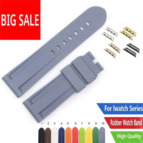 CARLYWET Fashion 38 40 42 44mm Red Yellow Blue Silicone Rubber Replacement Wrist Watchband Strap Loops For Iwatch Series 4/3/2/1