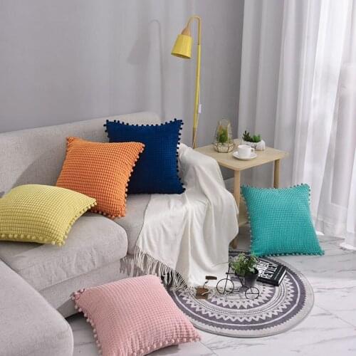 Pillow Case solid color yellow green red purple 45X45cm soft Washable Waist Throw Cover Home Pillow case