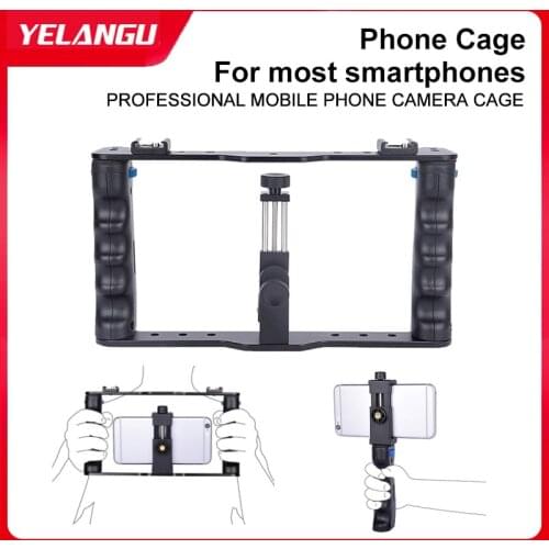 YELANGU Smartphone Video Rig for phone Live broadcast video recording Phone Cage For most smartphones xiaomi Samsung Huawei
