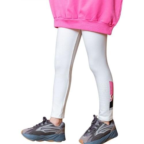 Childrens pants, girls' leggings, spring and autumn cotton trousers, baby girls, cartoon embroidery, thin childrens pants