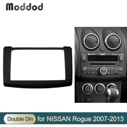 Double Din Fascia for NISSAN Rogue 2007+ Stereo Panel Dash Installation Refitting Trim Fascia Kit Car Radio Frame Bezel 2 Din