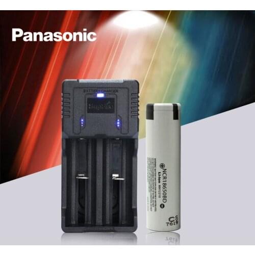 1pc Panasonic NCR18650BD 3.7V 3200mAh 18650 Li-ion Rechargeable Battery And Fast Charger Best Quality