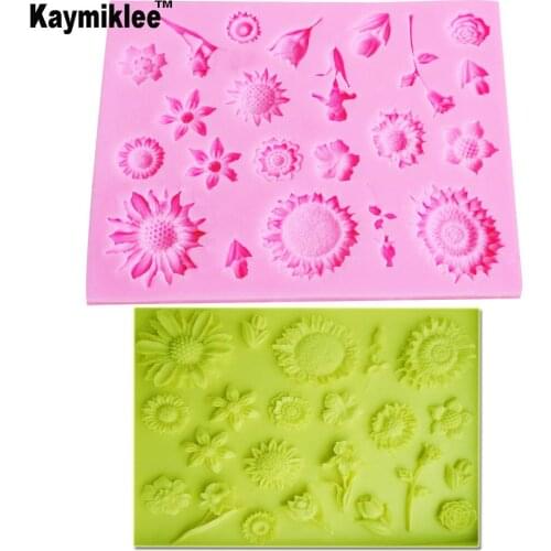 M118 Sunflower Silicone Molds Border Fondant Cake Decorating Tools DIY Sugarcraft Cupcake Chocolate Candy Clay Moulds