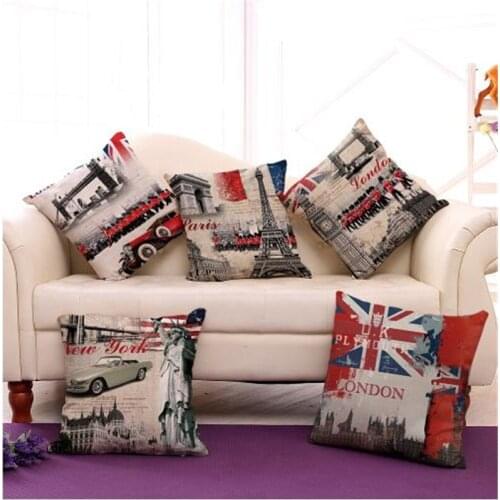Fashion European Decorative Cushions London Style Throw Pillows Car Home Decor Cushion No Filling Decor Cojines