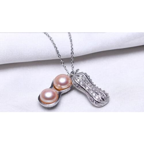 Fashionable Silver Plated metal Stunning 8-9mm Freshwater pearl Pendants Necklaces