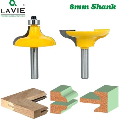 LAVIE 2pcs 8mm Shank Entry Door for Long Tenons Router Bit woodworking cutter bits Tenon Cutter for Woodworking Tool MC02068