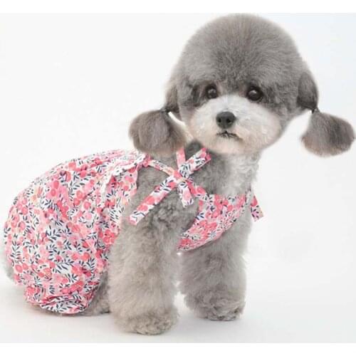 Spring and summer new pet clothes floral sling dress Pomeranian Teddy bear clothes small dog clothes