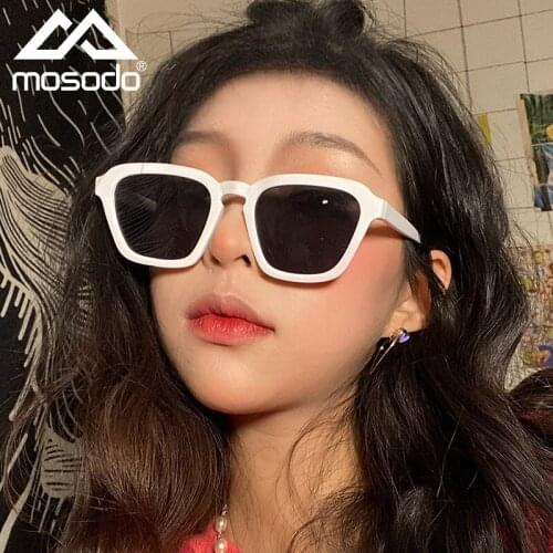 Mosodo New Fashion Sunglasses Womens Personality Box Sunglasses Various Colors PC Frame Trend Retro Sunglasses