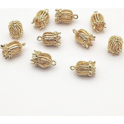 New arrival! 15x9mm 30Pcs Plating Real gold tulip Connector for Earring DIY Making, Jewelry Accessories Findings & Component