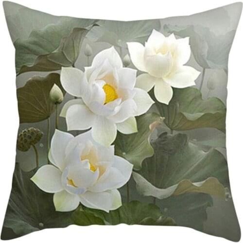 45*45cm Single-sided Peach Skin Flower And Butterfly Pattern Pillowcase Office Sofa Cushion Pillowcase Decoration