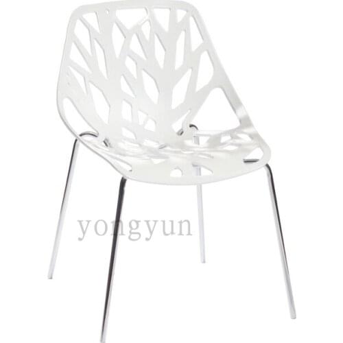 Officee Chair dinning famous design The leaves plant minimalist modern fashion furniture metal plastic dining chair 2PC