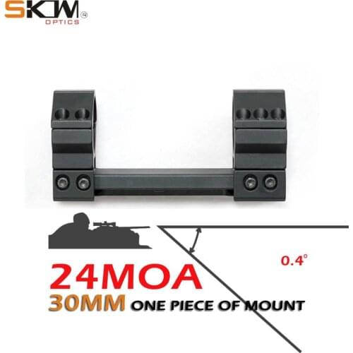 SKWgear M4 AR15 24MOA Angle One Piece Scope Mount 30mm mount for 1913 Picatinny Rails 30MM rings