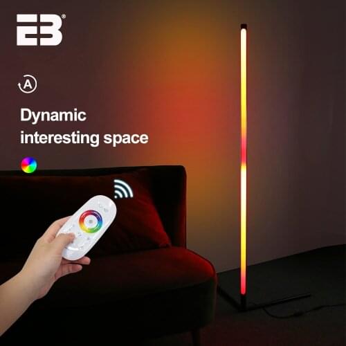 New Rgb Remote Dimmable with modern led corner floor lamp RGB standing lamp Colorful Living room floor lamp