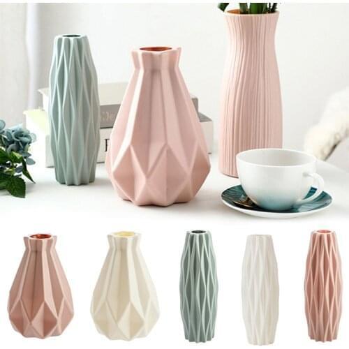 Modern vases decoration Nordic Style Flower vase Arrangement Living Room Origami flower pot for interior Plastic