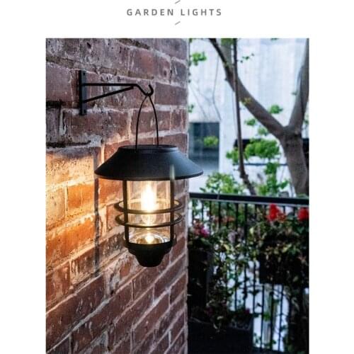 Glass Stainless Steel Security Solar Hanging Lanterns Outdoor Solar Wall Lights Outdoor Solar Porch Lights Outdoor Lamps