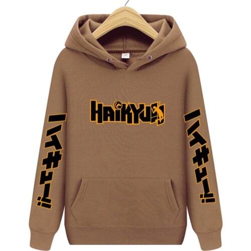 Japan Anime Haikyuu Fashion Print Hoodies Man Cute Fleece Hoodie Pattern Pocket Streetwear Autumn Winter Warm Clothes Men
