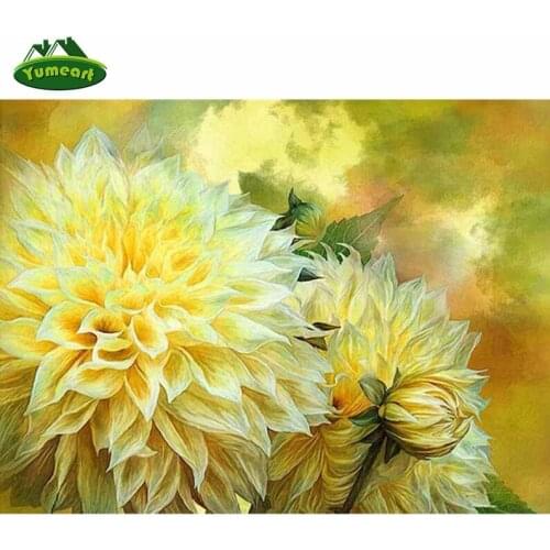 YUMEART Diamond Embroidery Cross Stitch Rhinestone DIY Flowers Diamond Painting 5D needlework Diamond Mosaic Home Decor