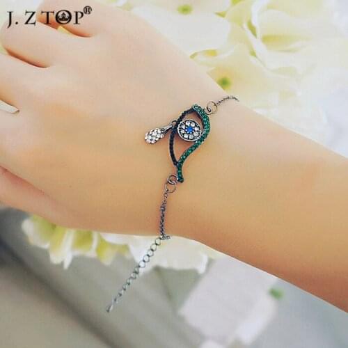 Eyes Teardrop Tassel Charm Bracelets Fashion Exquisite Alloy Rhinestone Austrian Crystal Chain Bracelet For Women